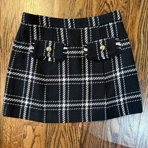 STS Sail to Stable Black and White Tartan Tweed Mini skirt  4